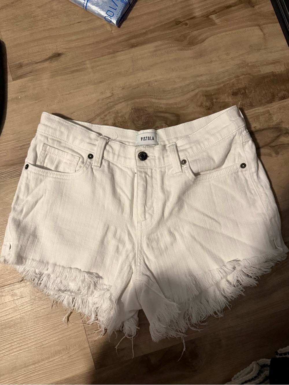 Pistola White Frayed Hem Women's Denim Shorts